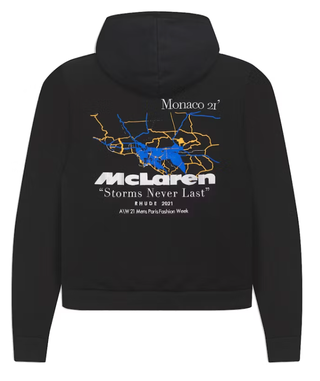 Rhude x McLaren Logo Hoodie Black