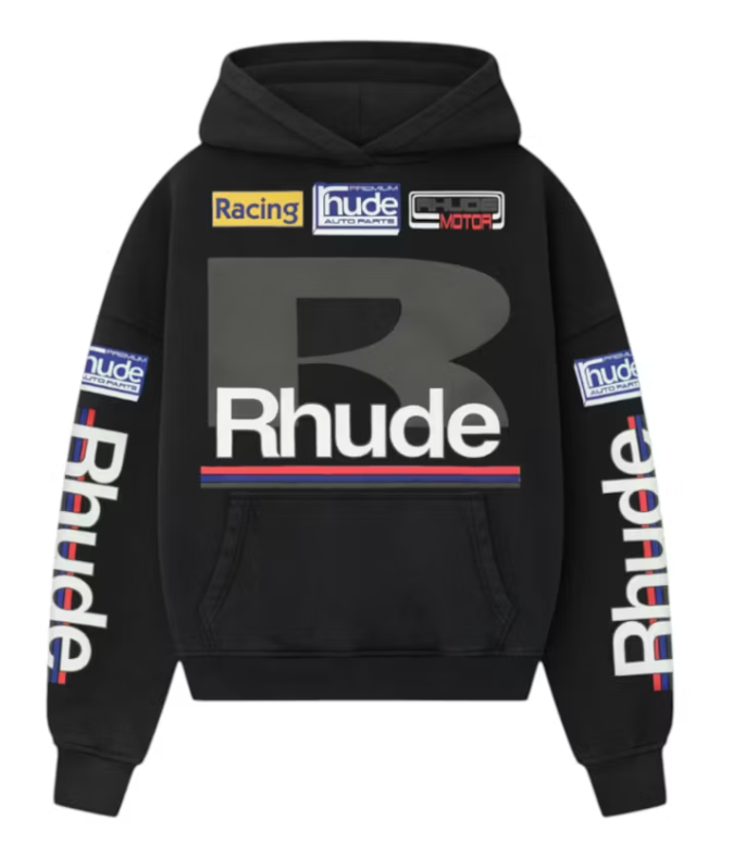 Rhude Petrol Patch Hoodie Vintage Black