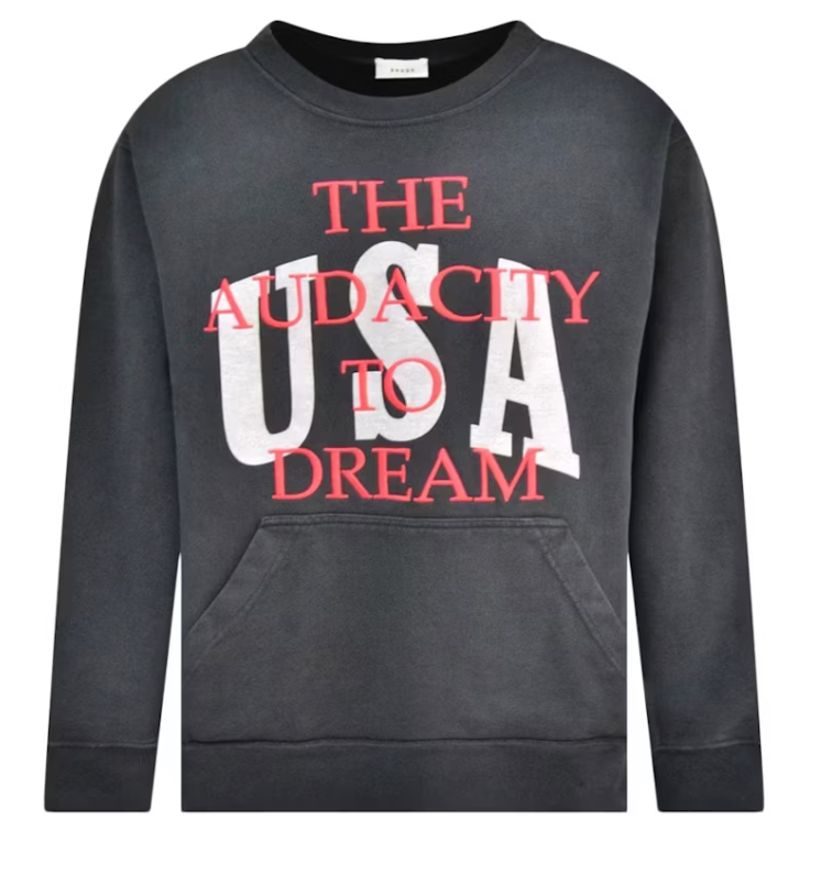 Rhude The Audacity To Dream Vintage Washed Hoodie Black/Red/White