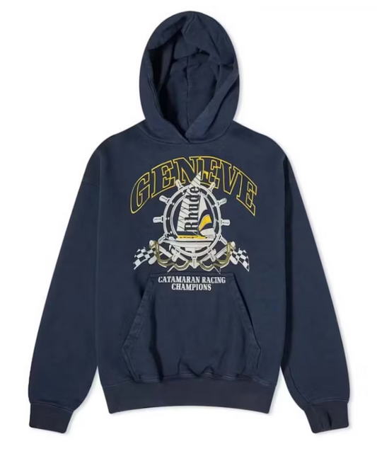 Rhude Geneve Catamaran Hoodie Vintage Black