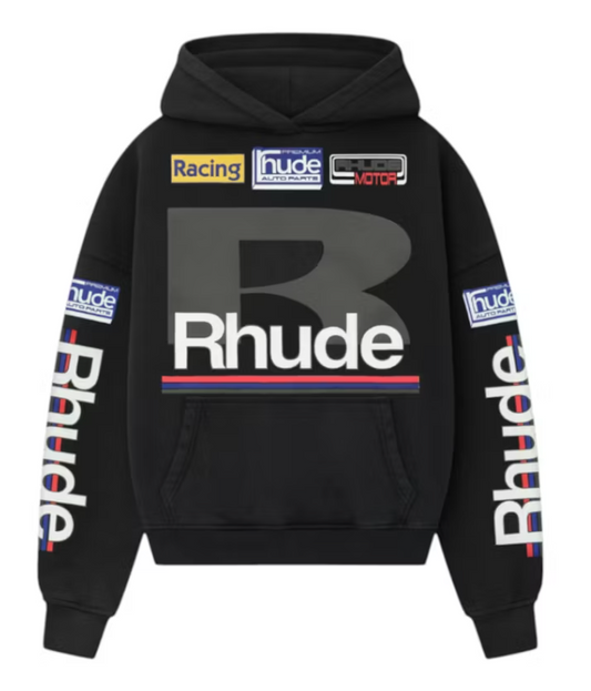 Rhude Petrol Patch Hoodie Vintage Black