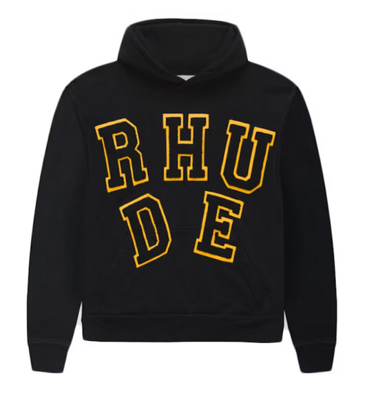 Rhude Chenille Patch Hoodie Black