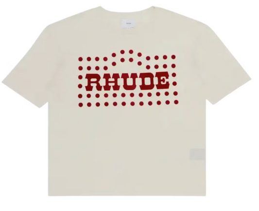 Rhude Flocked Burnout T-Shirt White