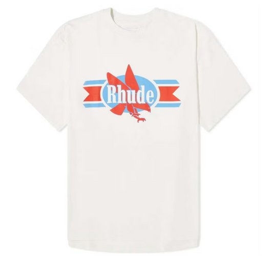 Rhude Chevron Eagle T-shirt Vintage White